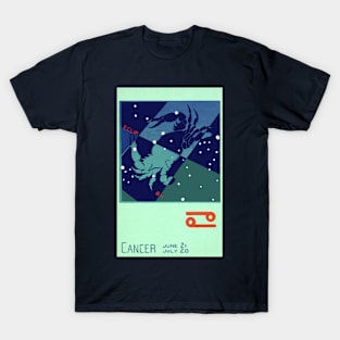 Cancer the Crab, Vintage Signs of the Zodiac T-Shirt